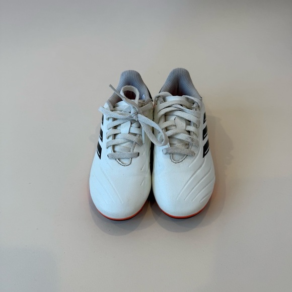 Adidas White and Black Copa Cleats with Orange Soles - Picture 2 of 4